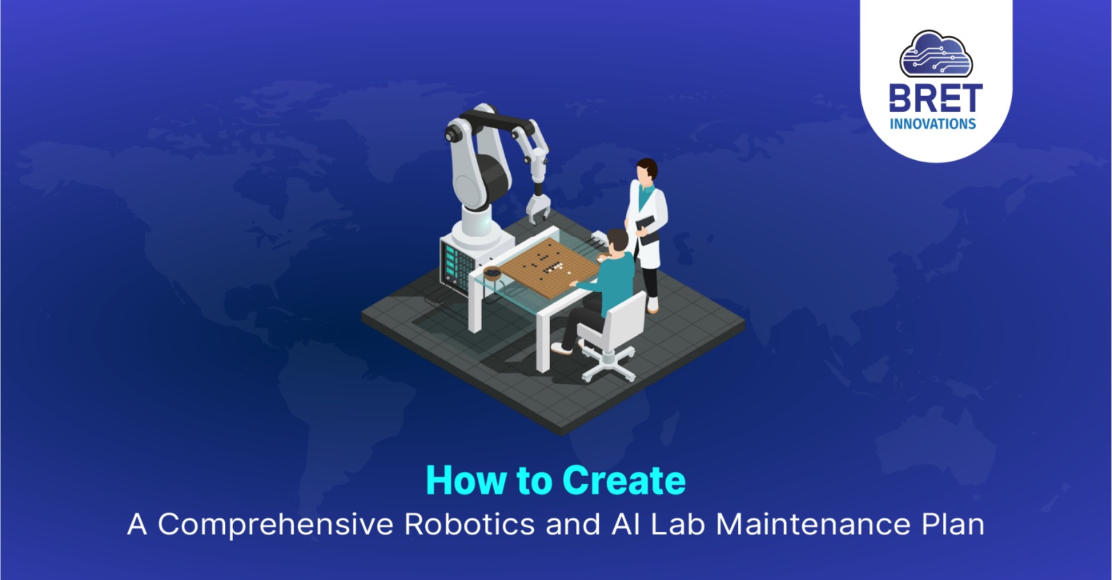 Technician performing routine check on robotics and AI lab equipment as part of a maintenance plan